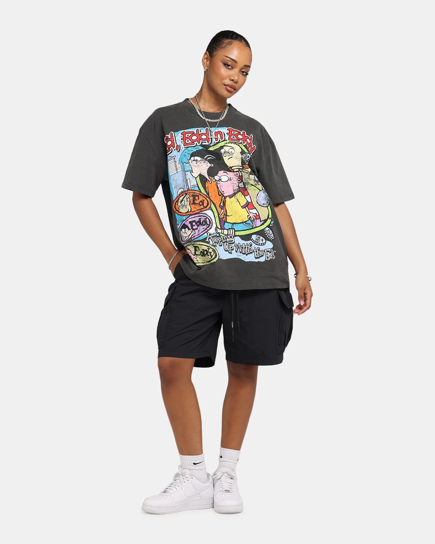 LaserCut Edges American Thrift X Cartoon Network Ed Edd N Eddy Heavy T-Shirt Black Wash