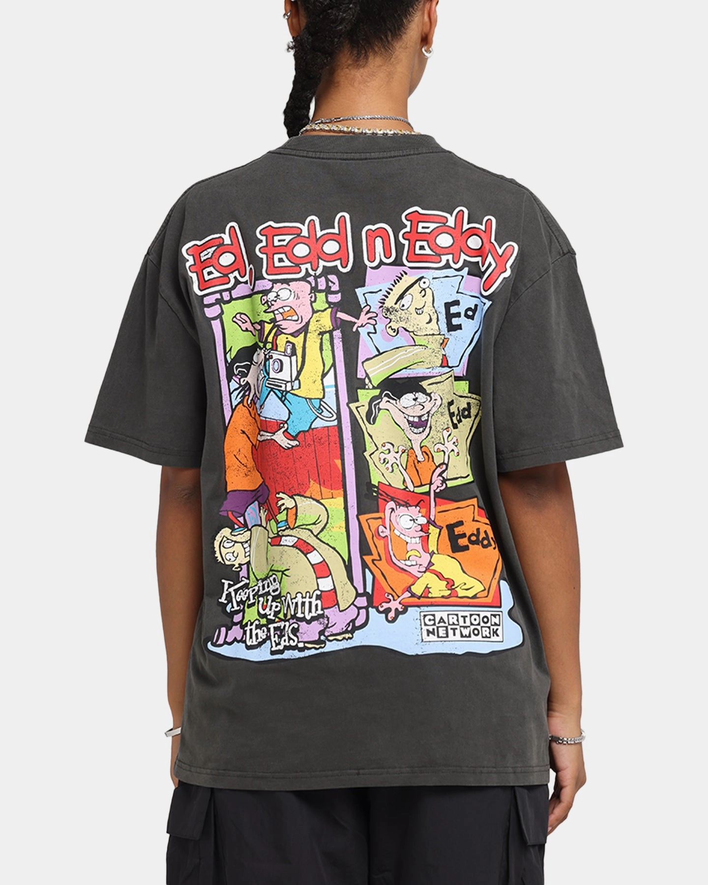 American Thrift X Cartoon Network Ed Edd N Eddy Heavy T-Shirt Black Wash Retro Style