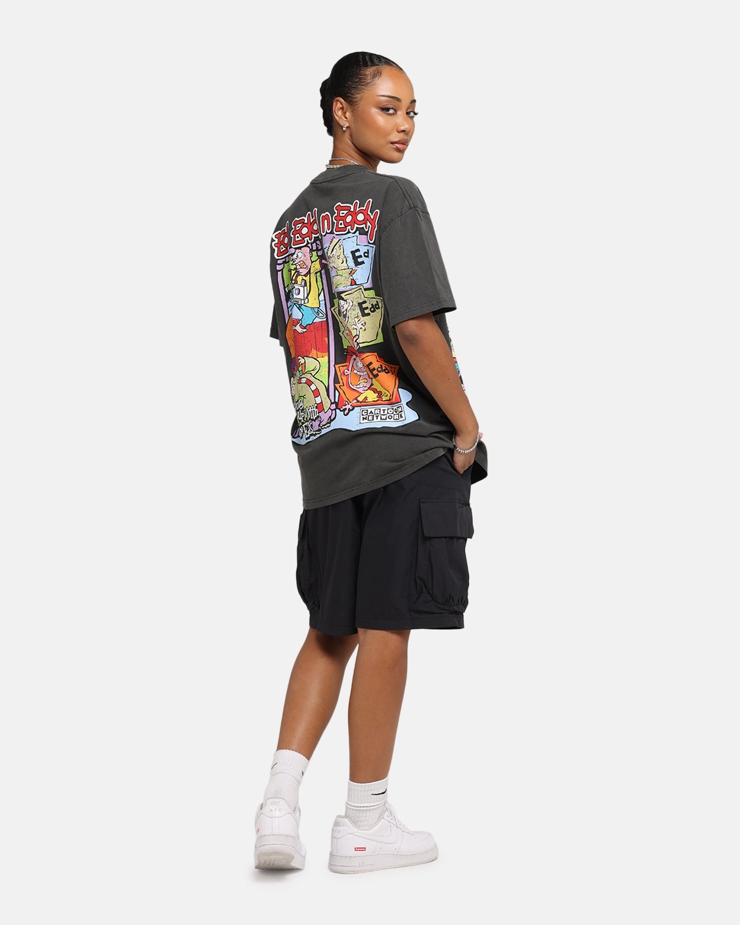 Garment Washed Softness American Thrift X Cartoon Network Ed Edd N Eddy Heavy T-Shirt Black Wash