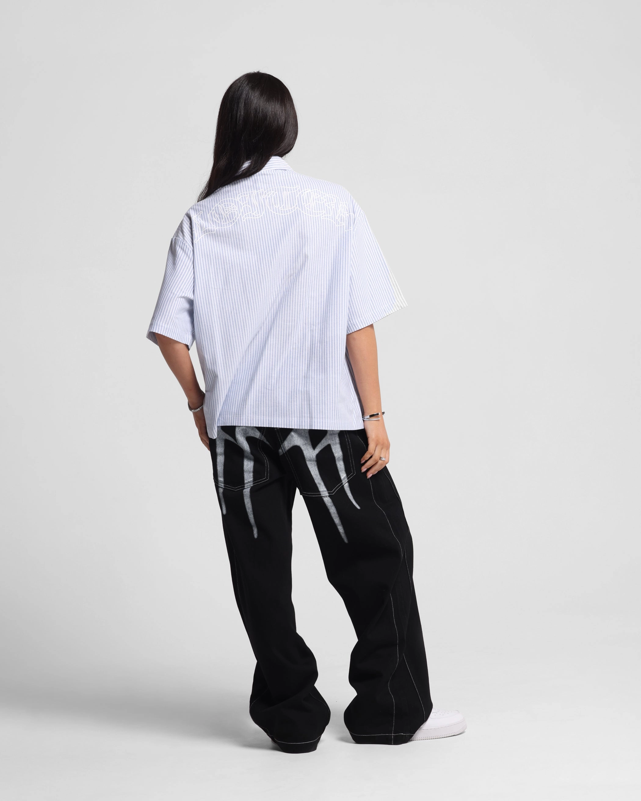 Loiter Chopper Work Shirt Blue/White FlexibleLayeredConstruction Multi Panel Construction