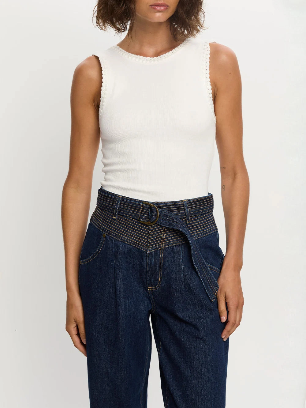 LongSleeve Durable Hem Stitching Tallulah High Neck Top