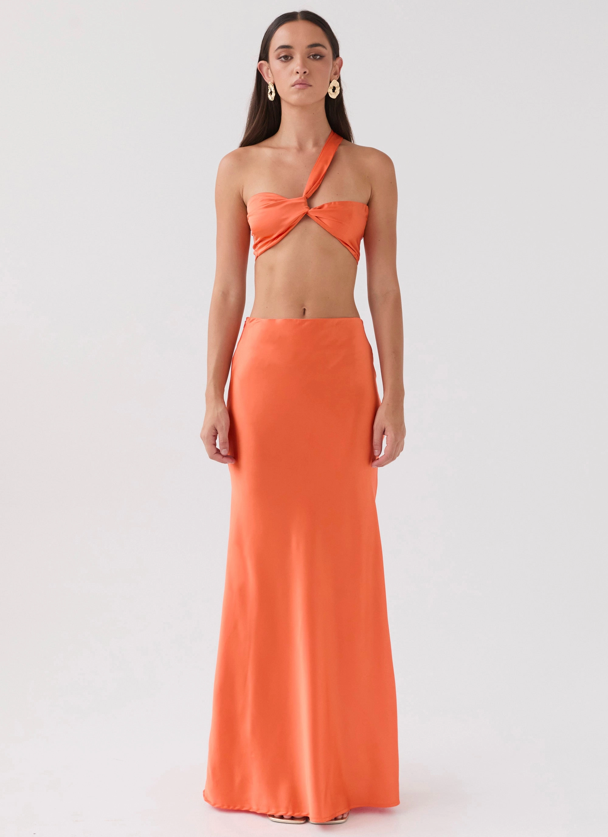 WaterResistant Hidden Oasis Satin Top - Tangerine
