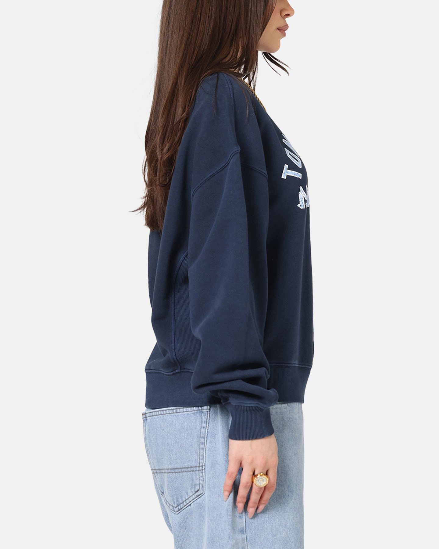 AntiStaticLining Tommy Jeans Women's TJW Varsity Crewneck Dark Night Navy