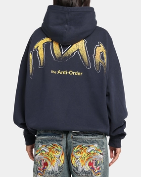 The Anti Order Anti Collegate Boxy Hoodie Navy Multi Directional Mobility