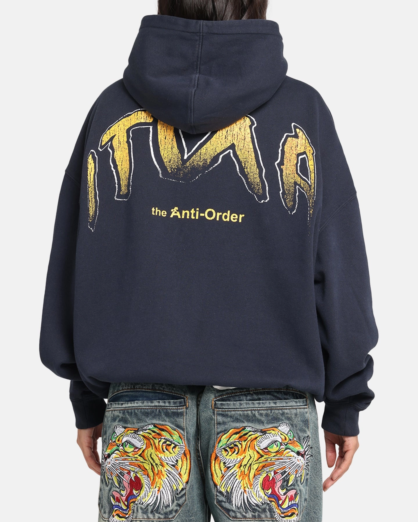 The Anti Order Anti Collegate Boxy Hoodie Navy Multi Directional Mobility