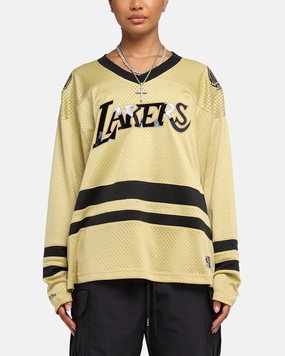 Mitchell & Ness Los Angeles Lakers Chrome Jersey Khaki Wrinkle Resistant Treatment Flexible Knit Fabric