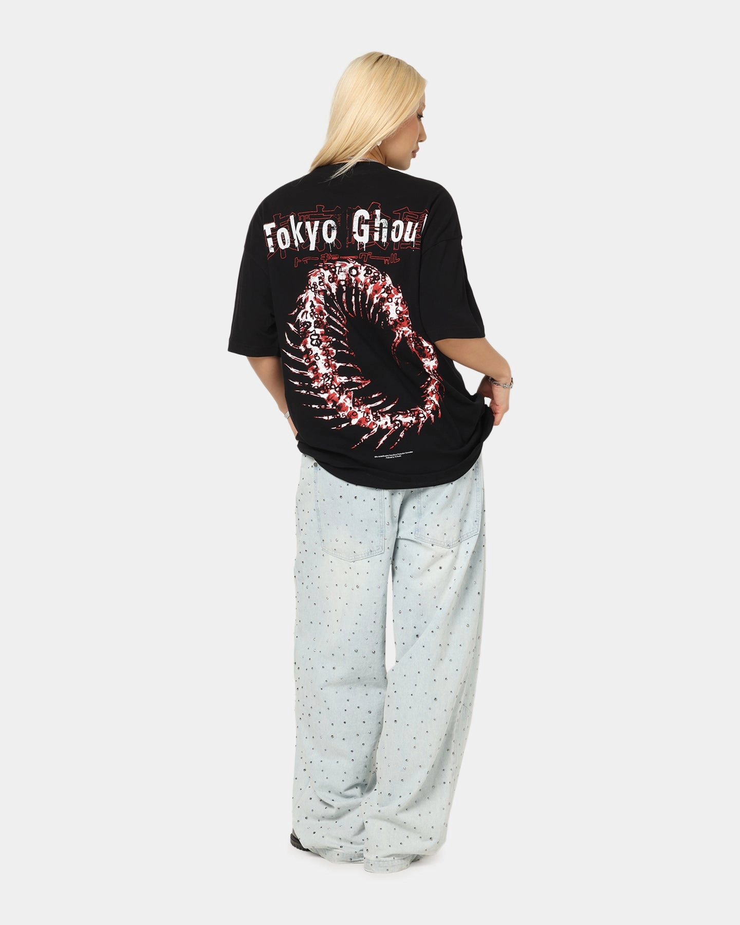 73 Studio X Tokyo Ghoul 1000 Minus 7 T-Shirt Black Reflective accents Garment Washed