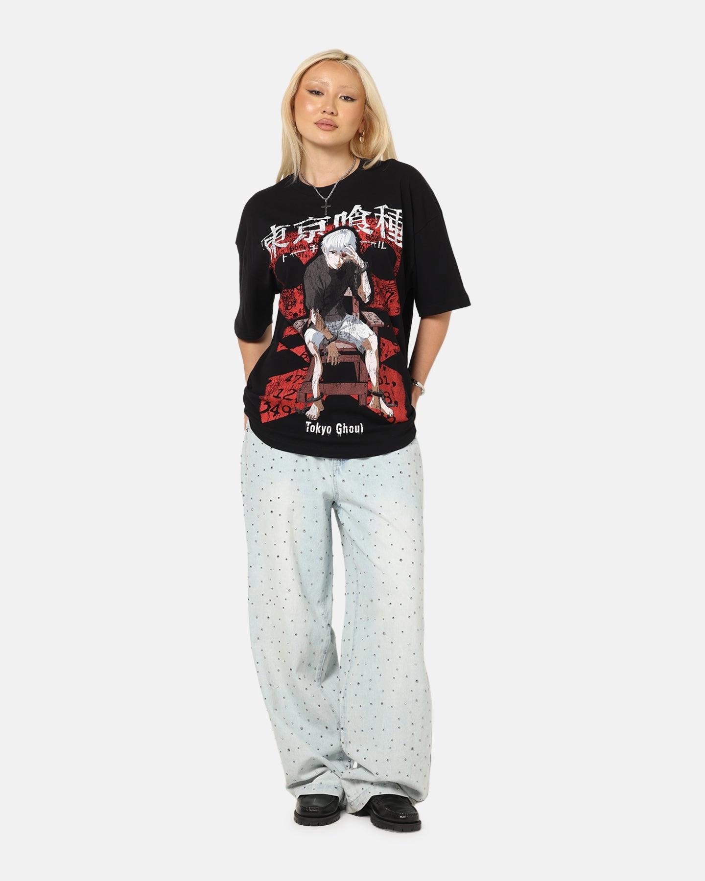 73 Studio X Tokyo Ghoul 1000 Minus 7 T-Shirt Black Garment Dyed Finish