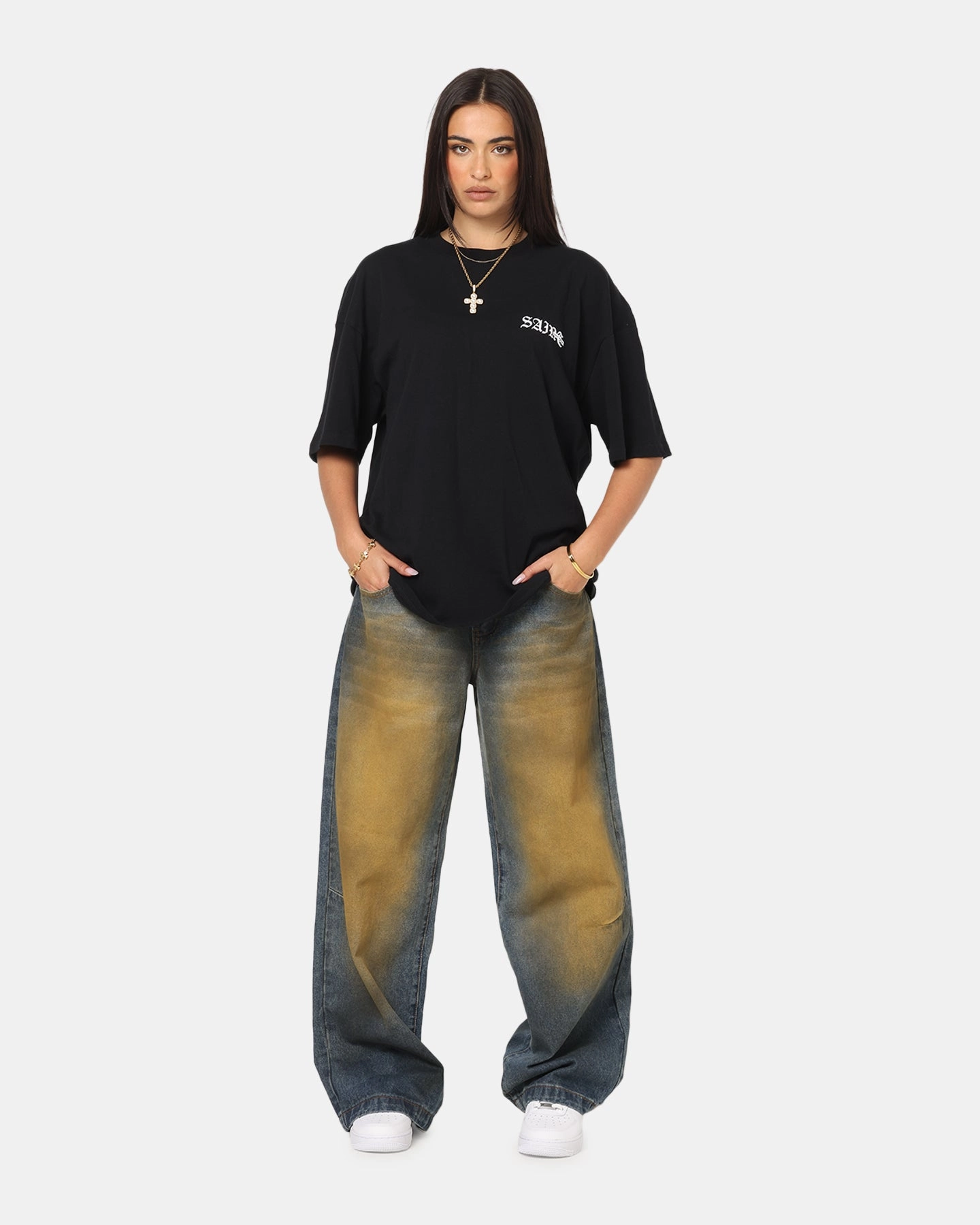 Saint Morta Gothic Stack T-Shirt Black FadeResistant Coating