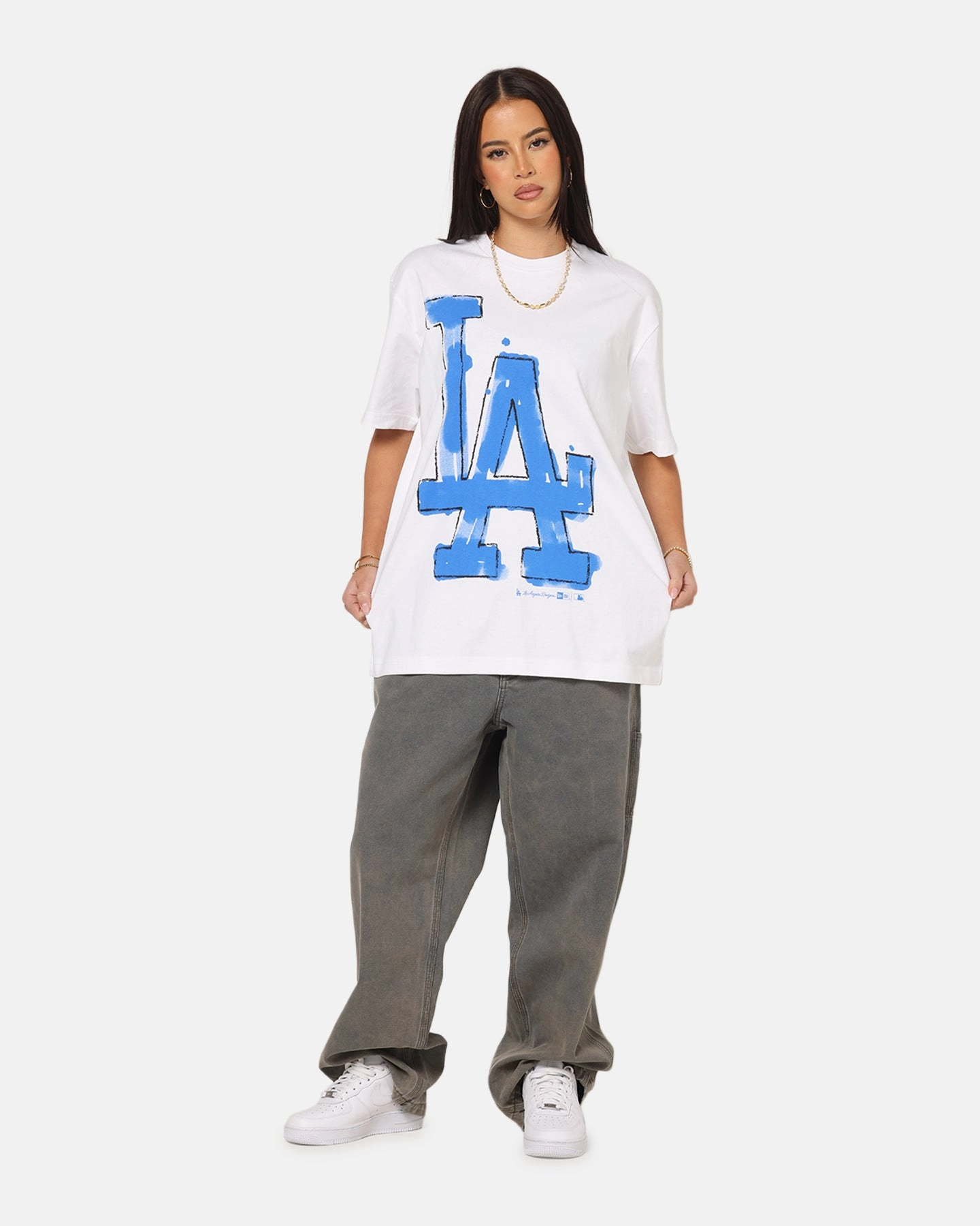 Office Attire New Era Los Angeles Dodgers Oversized Paint T-Shirt White