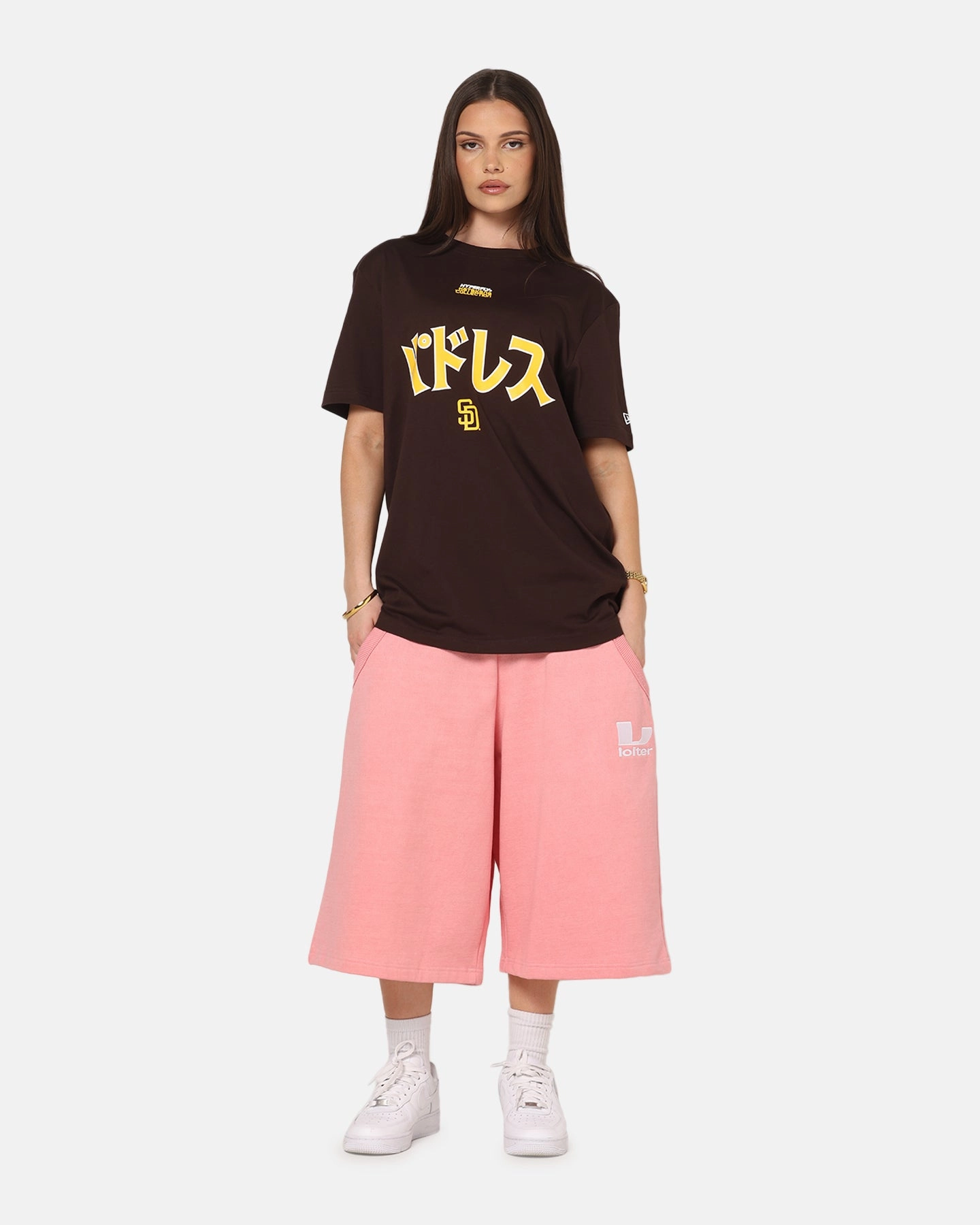 New Era San Diego Padres 'Hyperfly Katakana x MLB' T-Shirt Dark Brown WaterResistantCoating