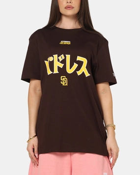 Cozy Cardigan New Era San Diego Padres 'Hyperfly Katakana x MLB' T-Shirt Dark Brown
