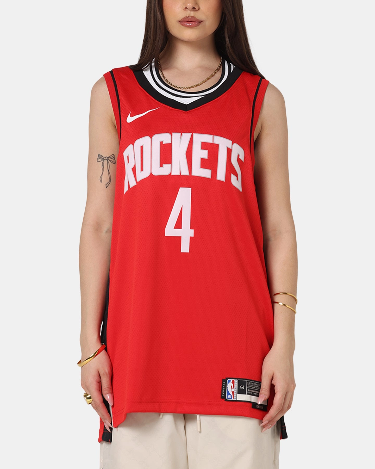 Adjustable Hem Cuff Nike Jalen Green Houston Rockets #4 Icon Edition 2022/23 Nike Dri-Fit NBA Swingman Jersey University Red