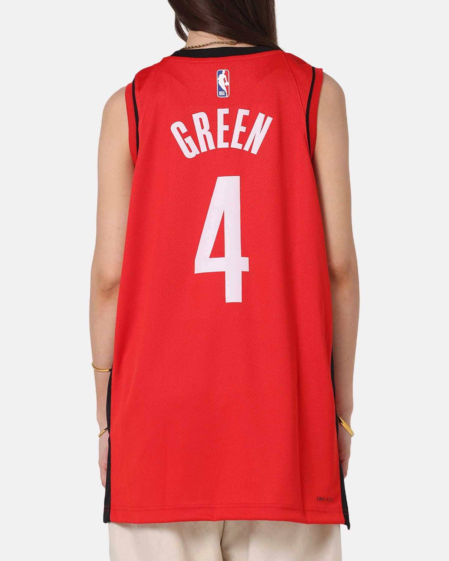 Drop Shoulder Design Sporty Cardigan Nike Jalen Green Houston Rockets #4 Icon Edition 2022/23 Nike Dri-Fit NBA Swingman Jersey University Red