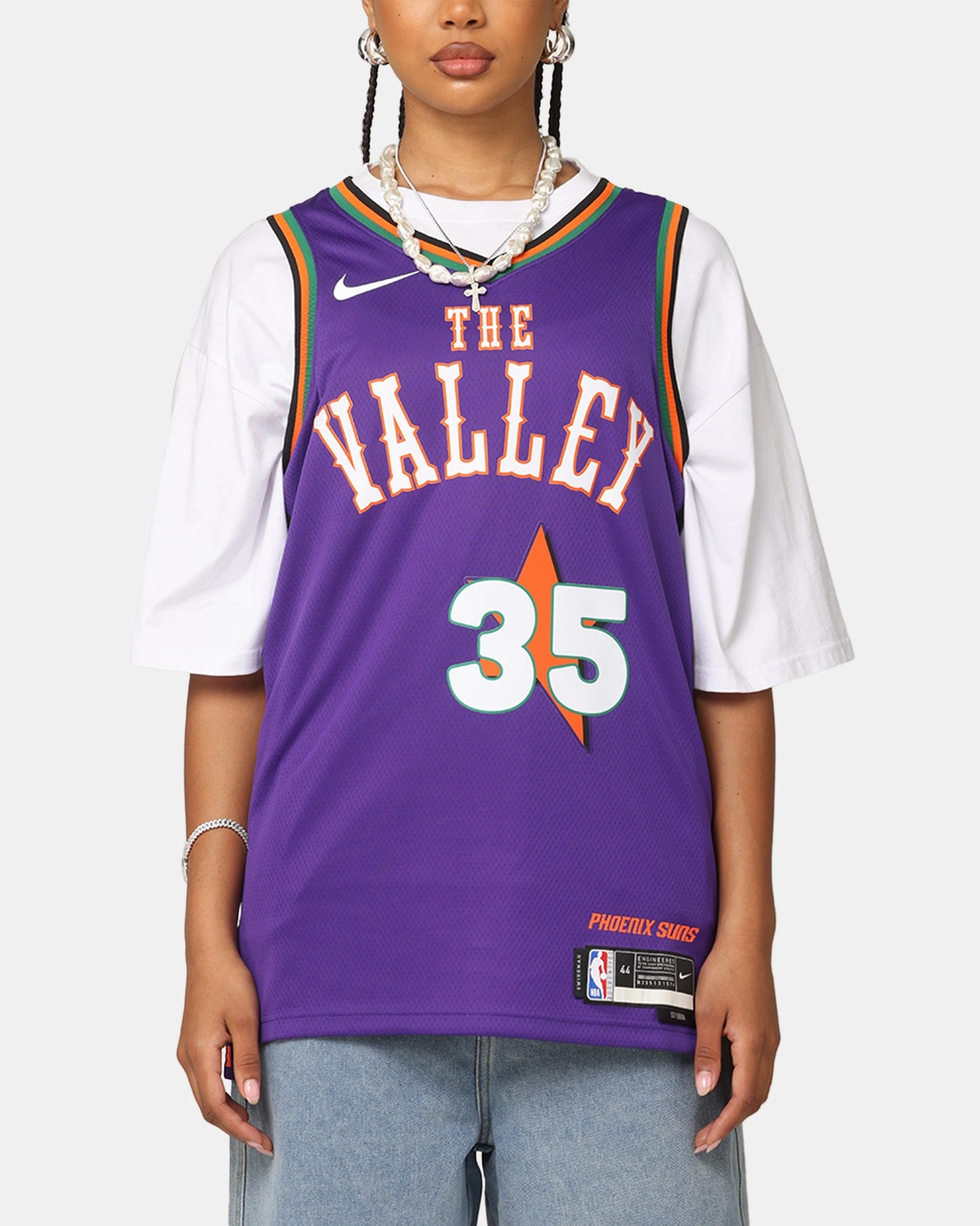 Light Reflective Printing YarnDye Technique Nike Kevin Durant Phoenix Suns #35 City Edition 2024/25 Nike Dri-Fit NBA Swingman Jersey Field Purple