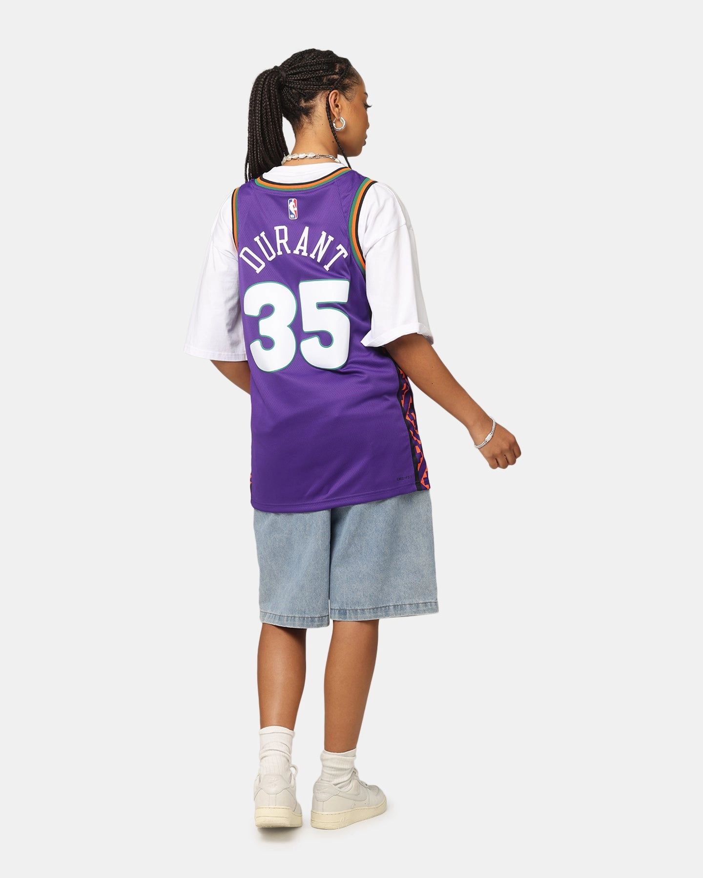 Rolled Hem Detailing DroppedShoulder Nike Kevin Durant Phoenix Suns #35 City Edition 2024/25 Nike Dri-Fit NBA Swingman Jersey Field Purple