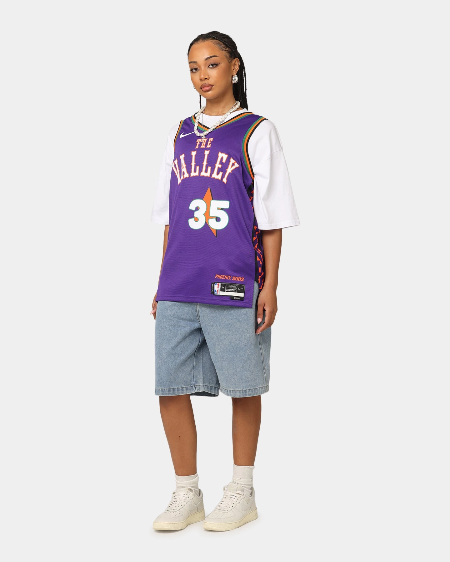 Nike Kevin Durant Phoenix Suns #35 City Edition 2024/25 Nike Dri-Fit NBA Swingman Jersey Field Purple Smooth Zipper Integration