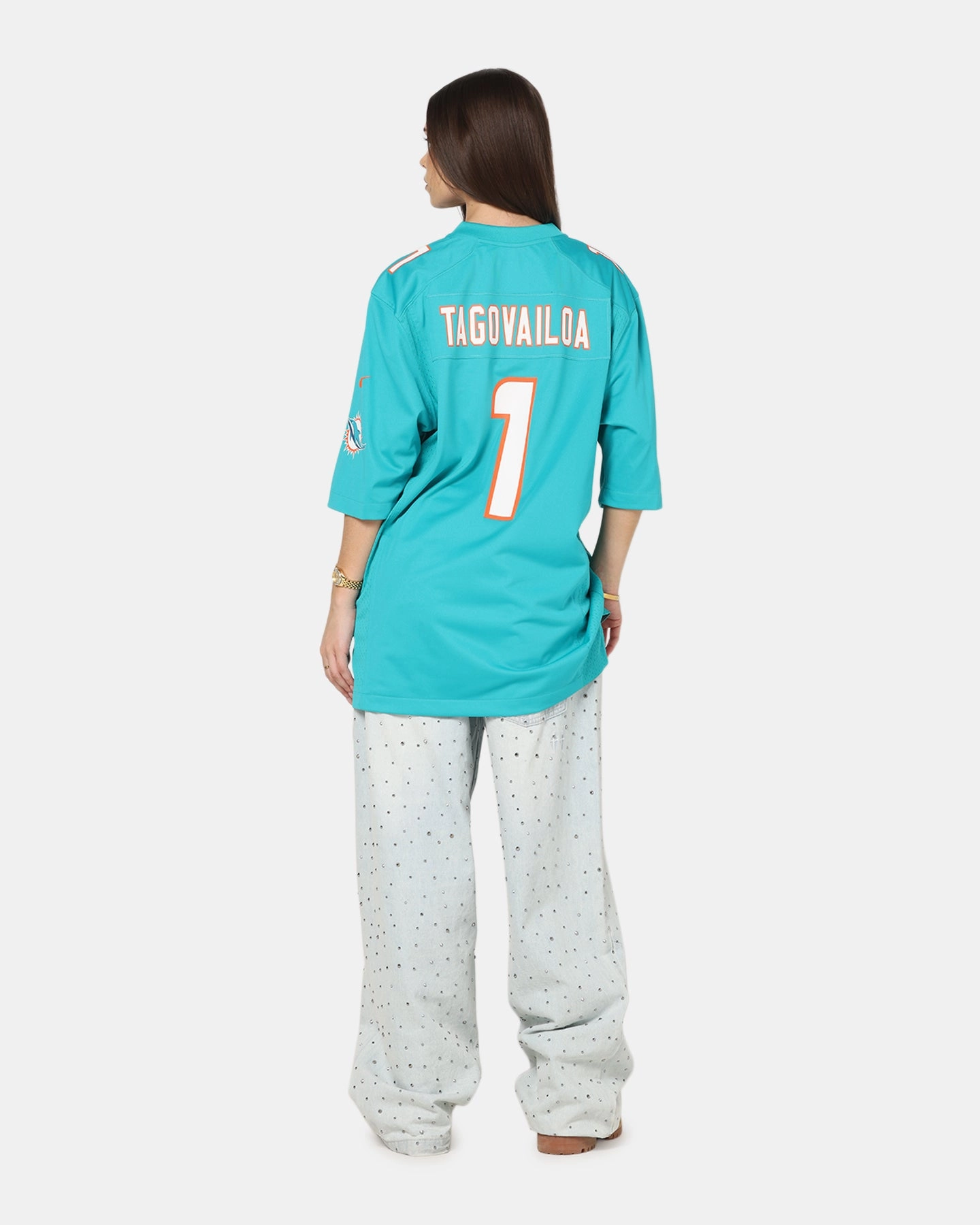 Lightweight insulation Casual Long Sleeve Nike Miami Dolphins Tua Tagovailoa #1 Home Game NFL Jersey  Turbo Green
