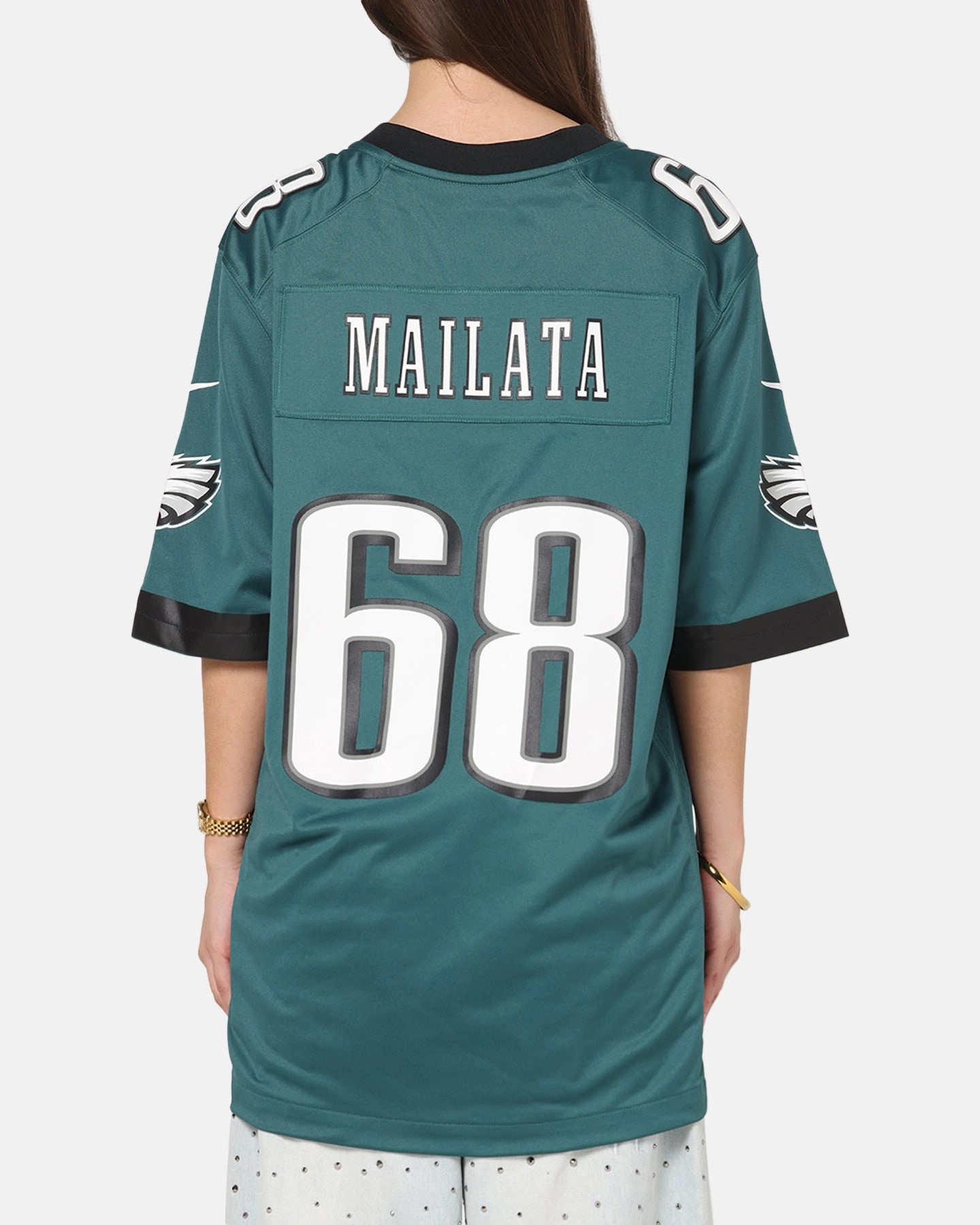 Nike Philadelphia Eagles Jordan Mailata #68 Home Game NFL Jersey Teal High Density Knit