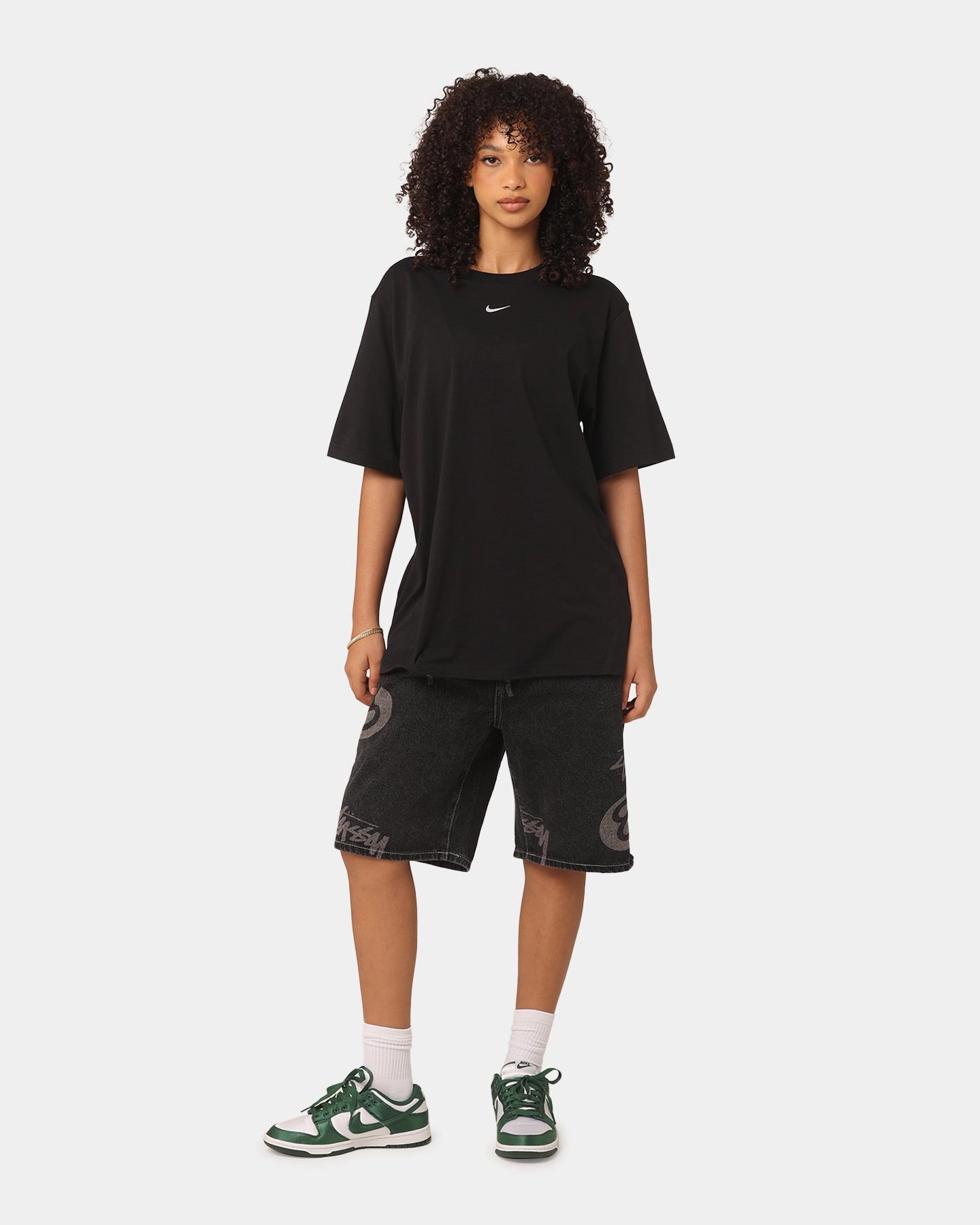 Zero Waste Production Label Bonded Seam Technique Nike Women's Sportswear Essentials T-Shirt Black/White