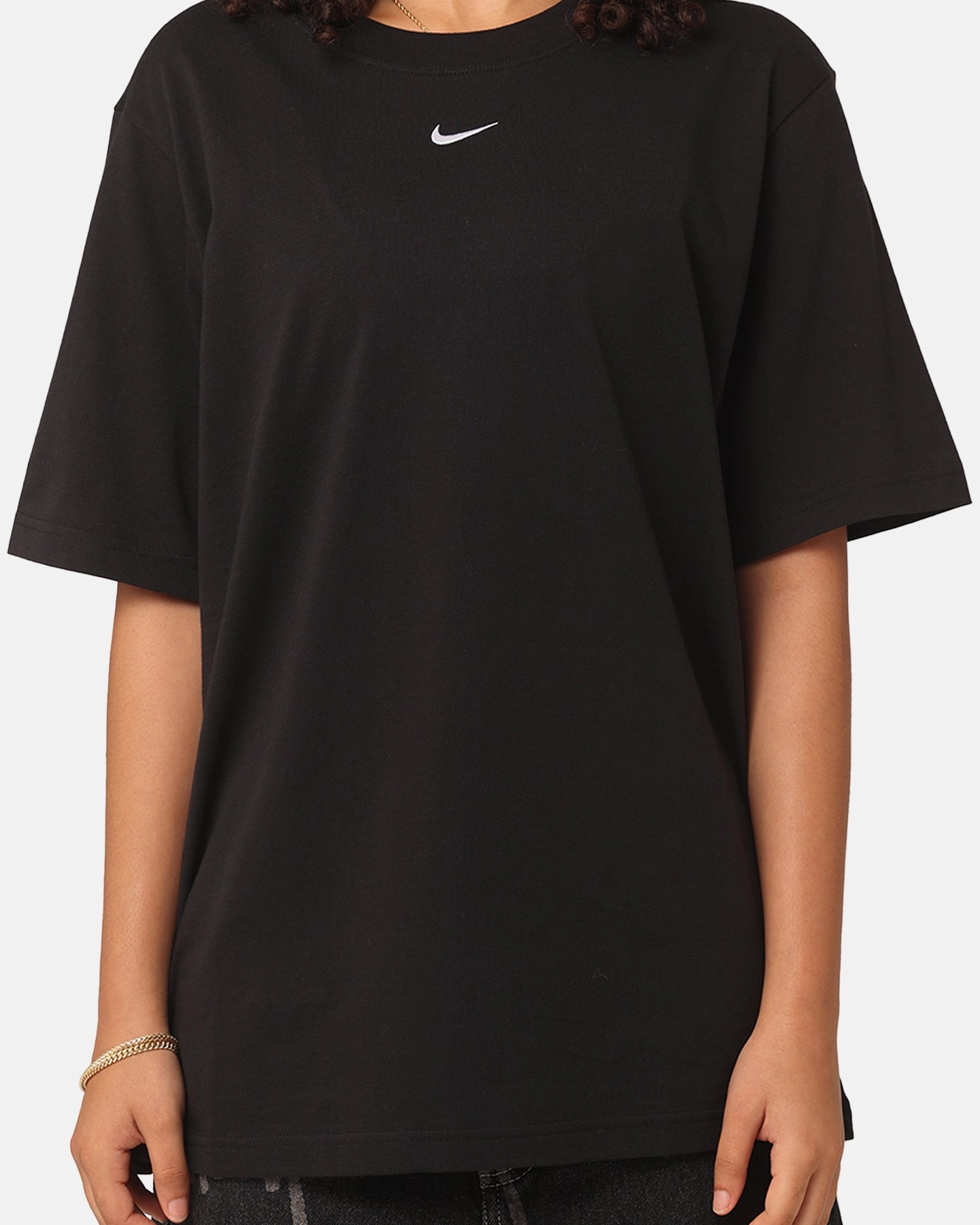 MultiLayer Stitching Nike Women's Sportswear Essentials T-Shirt Black/White