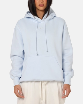Nike Women's Sportswear Phoenix Fleece Oversized Pullover Hoodie Blue Bound Edges Quick-Dry Fabric