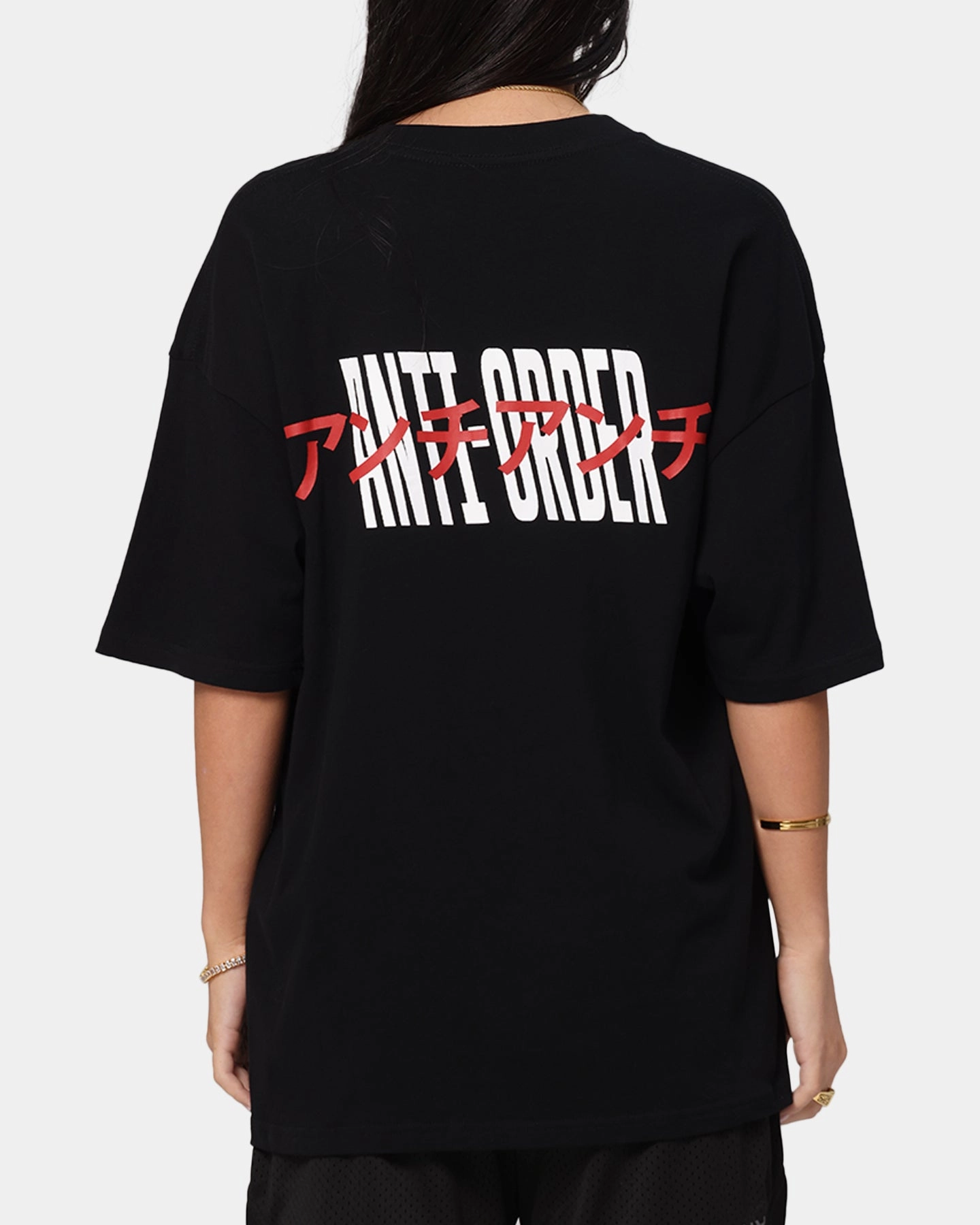 TaglessCollars DurableCollarStays The Anti Order Junya Drop Shoulder T-Shirt Black