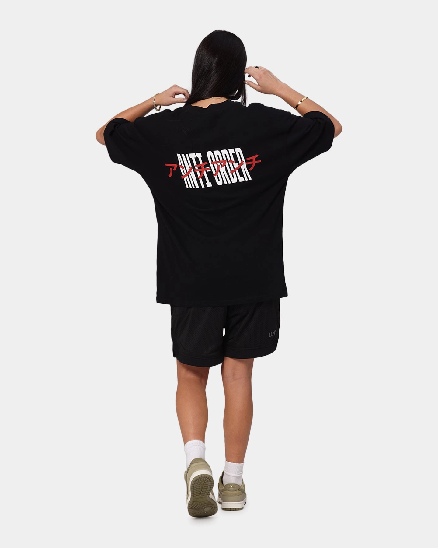 AllDayComfortFit SublimatedPrint The Anti Order Junya Drop Shoulder T-Shirt Black