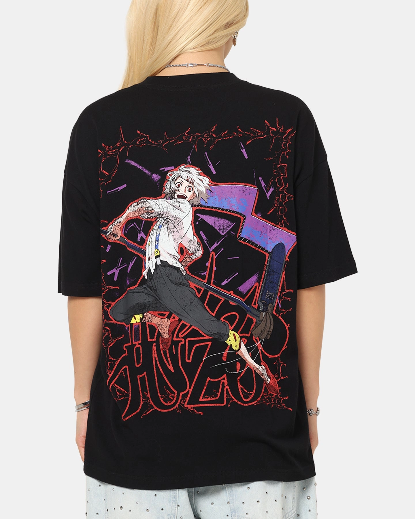 Shape Retention Fabric DoubleLayered Neckline 73 Studio X Tokyo Ghoul Juzo Vintage T-Shirt Black