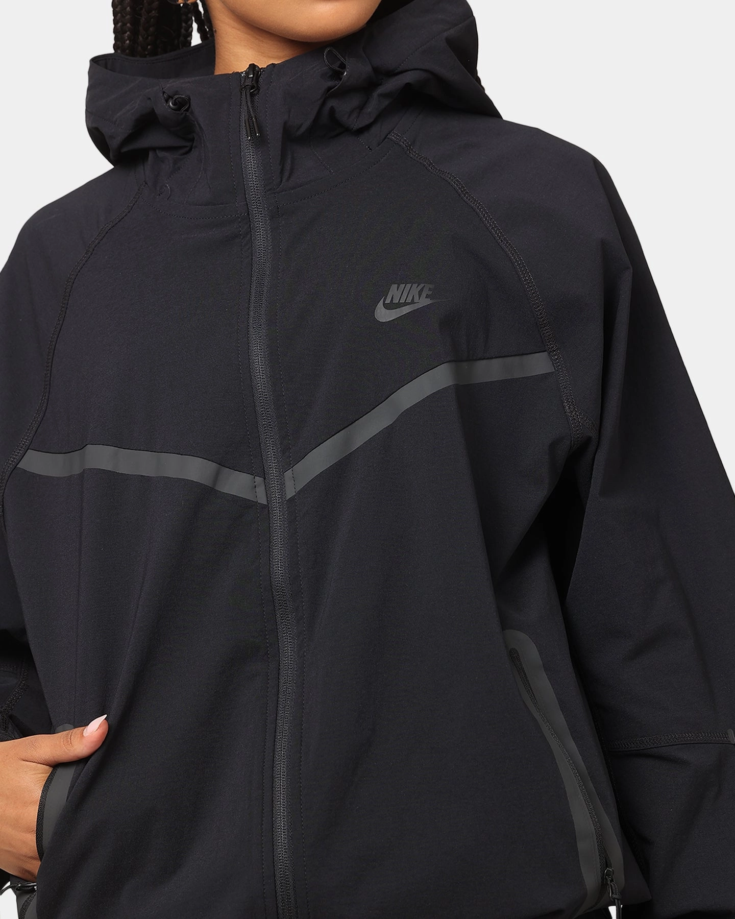 Nike Tech Woven Full Zip Jacket Back/Black/Black Ventilated Mesh Panels