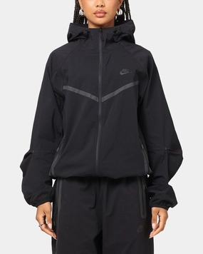 Nike Tech Woven Full Zip Jacket Back/Black/Black Layered Hemline FrenchTerry