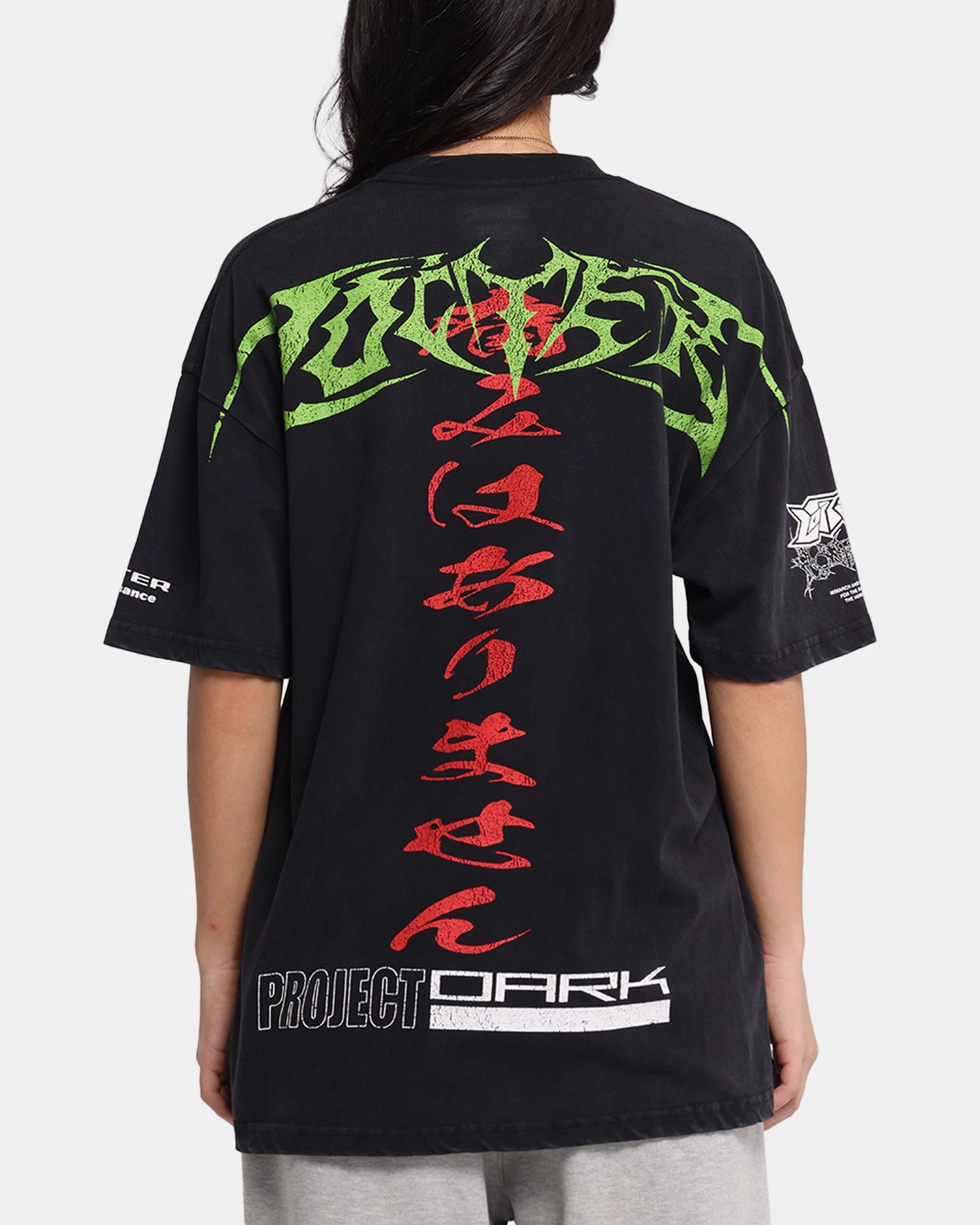 Loiter Project Dark Vintage T-Shirt Black Acidwash FlexibleWaistband OrganicCottonBlend