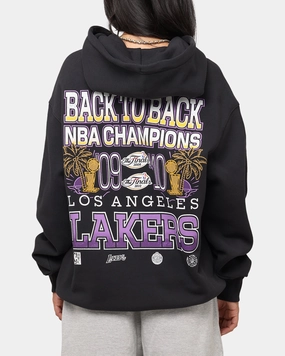 Mitchell & Ness Los Angeles Lakers Back To Back Hoodie Faded Black 3D Spacer Fabric