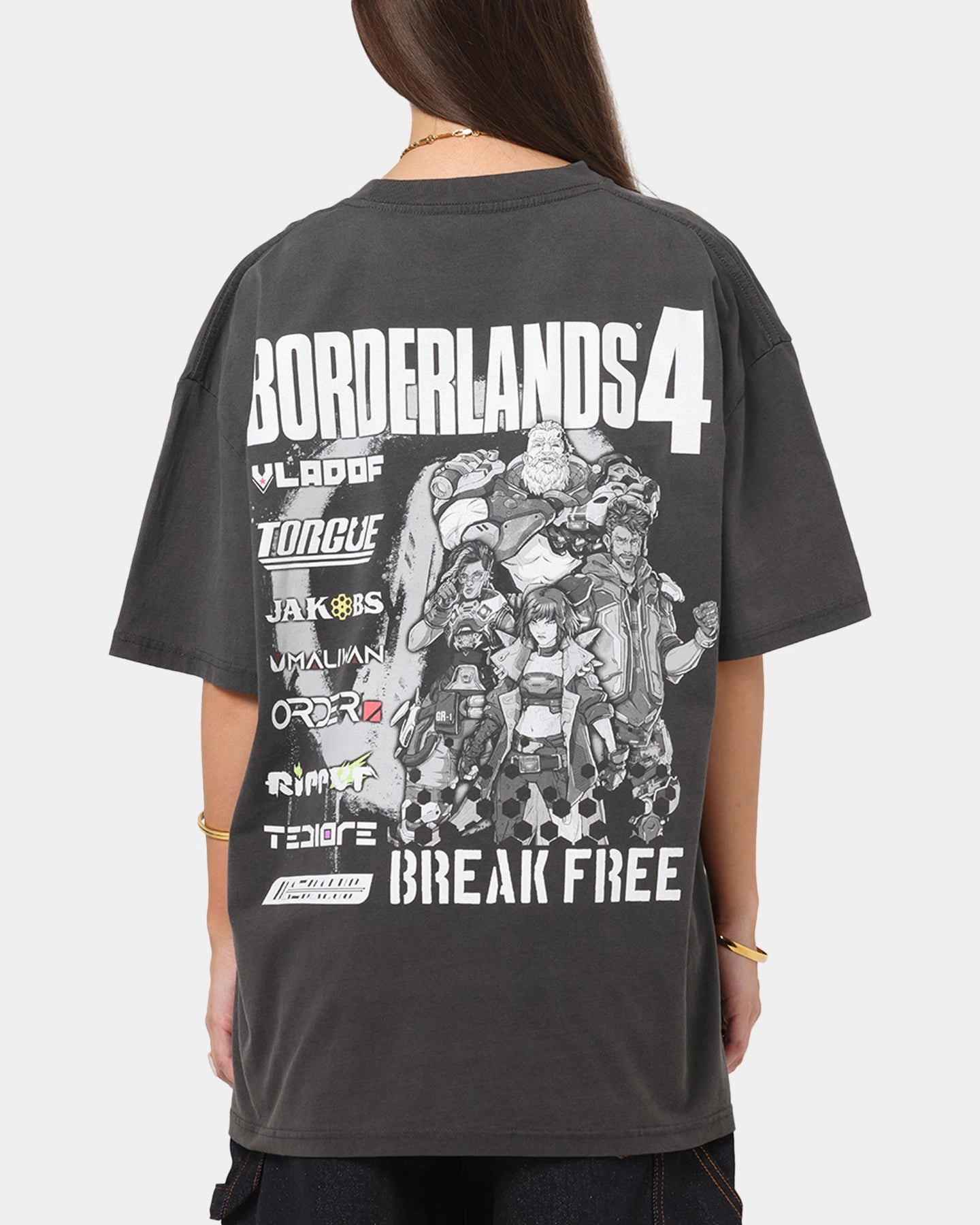 3D Spacer Fabric FlexibleWaistband 73 Studio X Borderlands 4 Break Free T-Shirt Black Wash