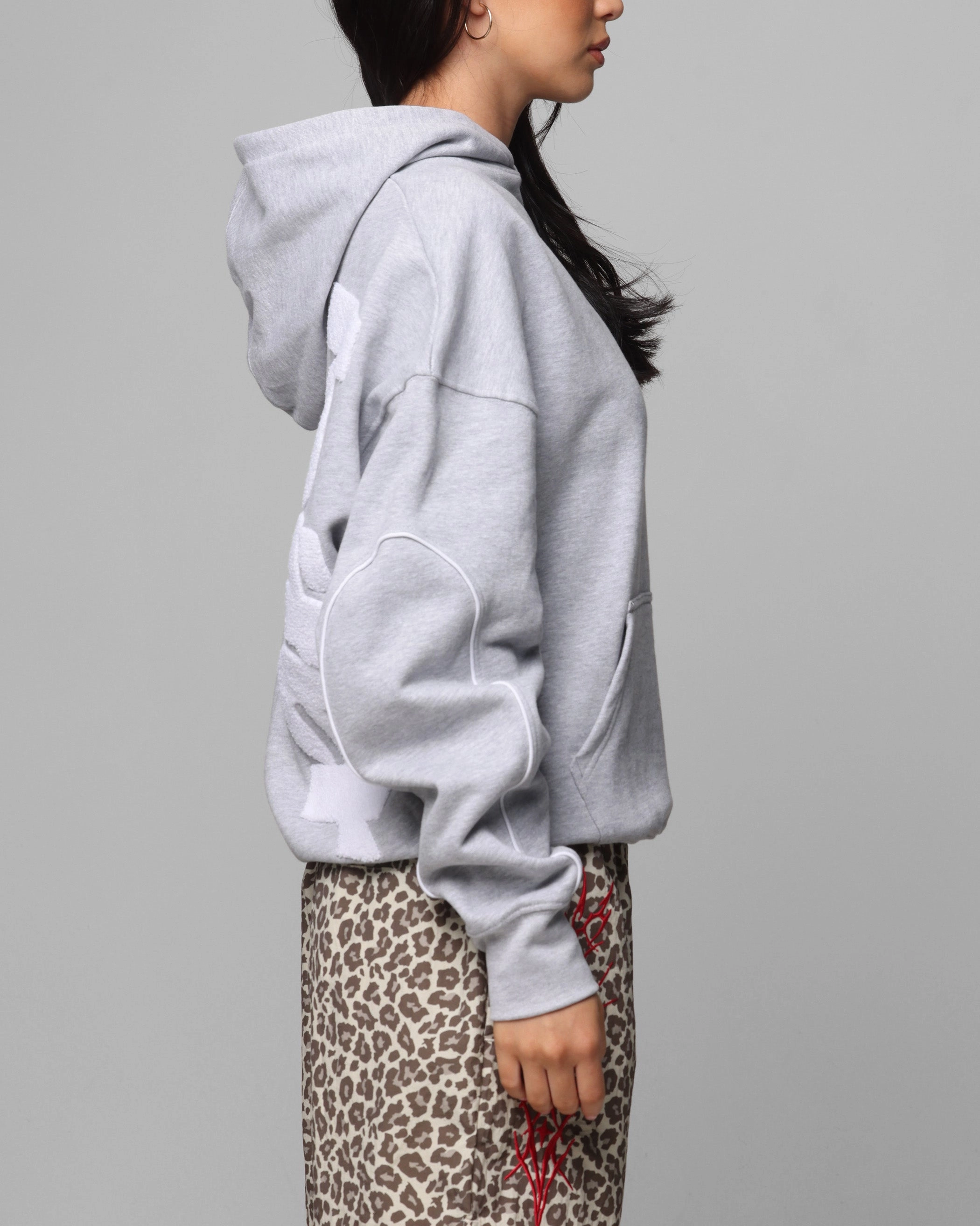 Loiter Pin Line Premium Hoodie Grey Marle QuickDry Performance