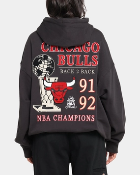 Mitchell & Ness Chicago Bulls National Champions Hoodie Faded Black SweatGuard Lining Bohemian style
