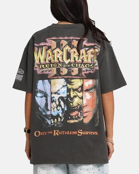 73 Studio X Warcraft: Reign Of Chaos Heavy T-Shirt Black Wash Microfiber texture Flatlock Seam