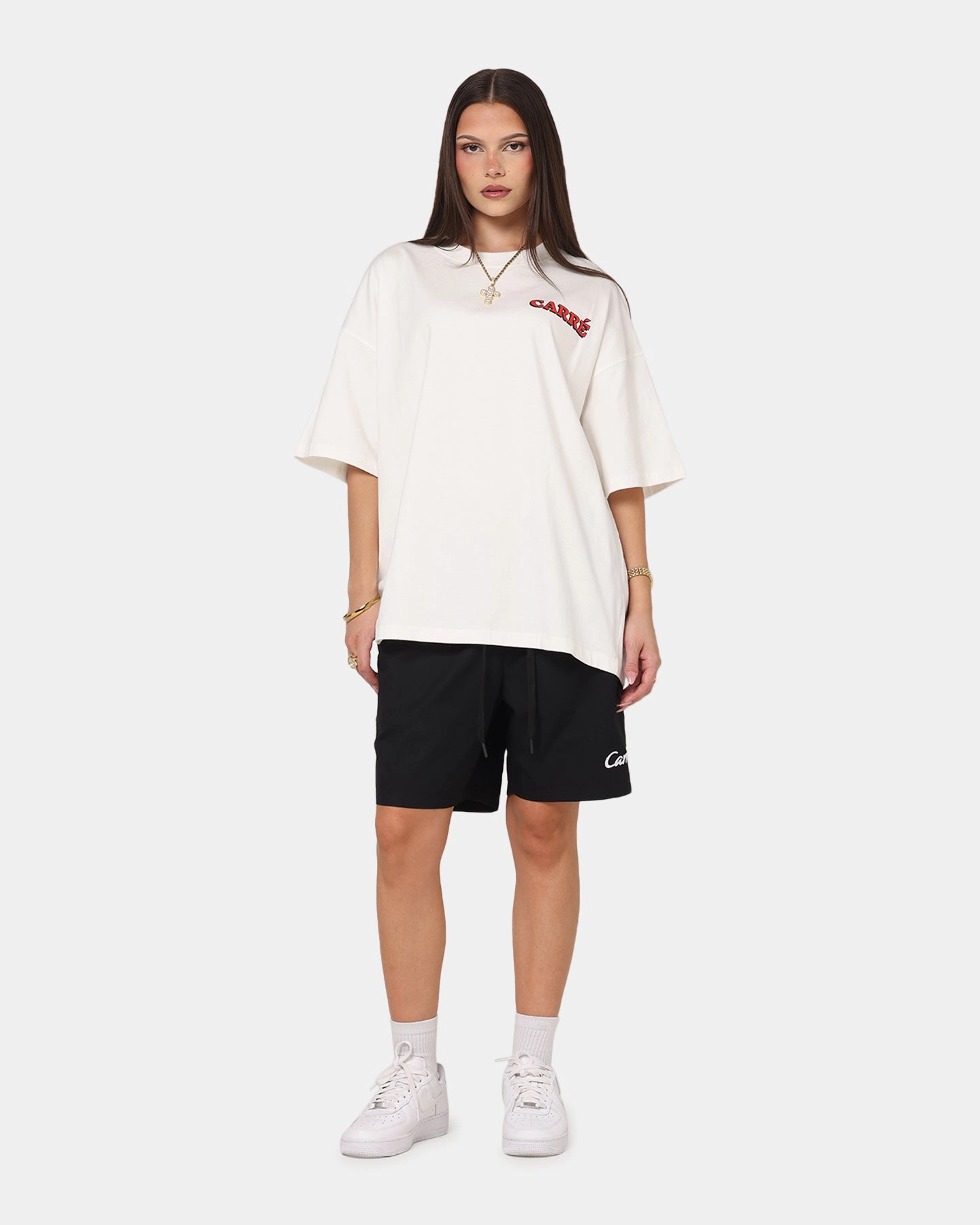 Carre Workwear Heavyweight T-Shirt Off White Quick Release Buttons