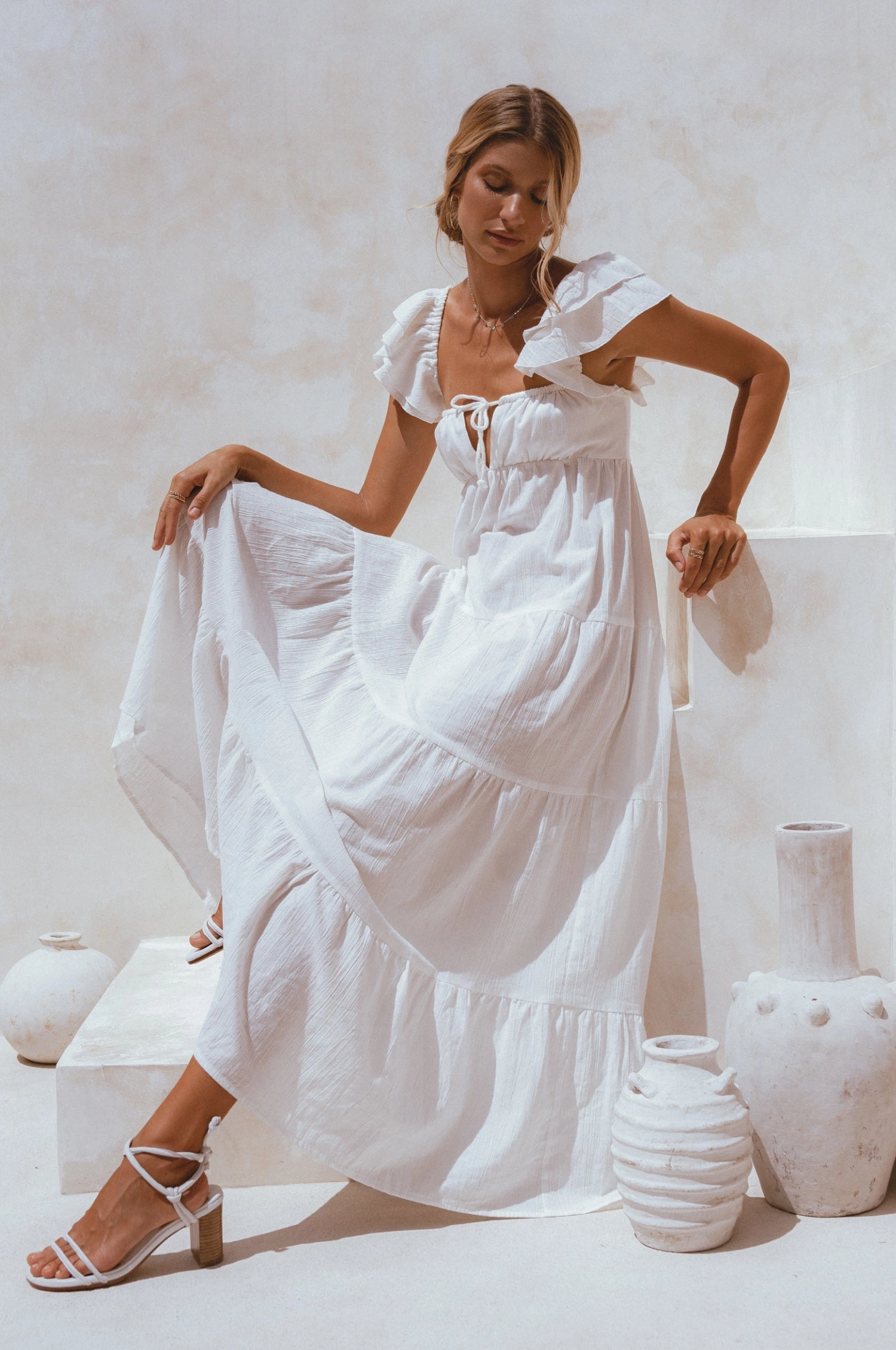 Nymph Bohemian Linen Maxi Dress Floating Shape