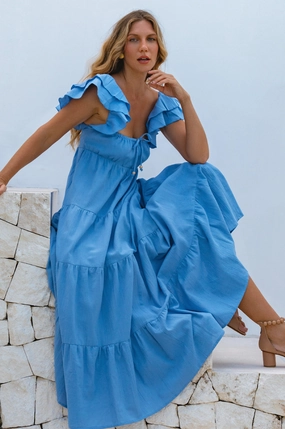 Nymph Bohemian Linen Maxi Dress Timeless-Classic Functional-Design