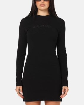 Comfortable Style Ed Hardy Women's Revenge Long Sleeve Dress Black