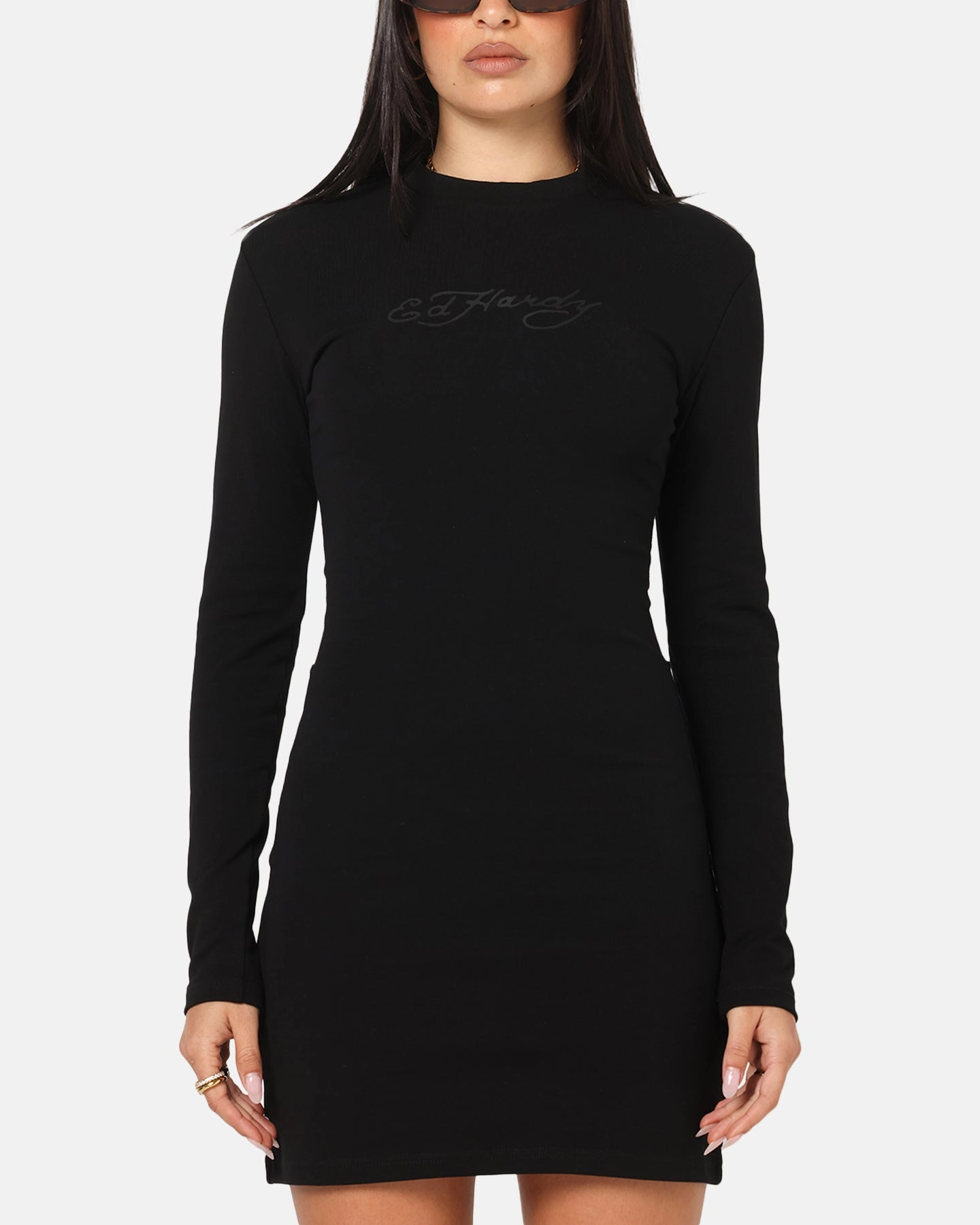 Comfortable Style Ed Hardy Women's Revenge Long Sleeve Dress Black