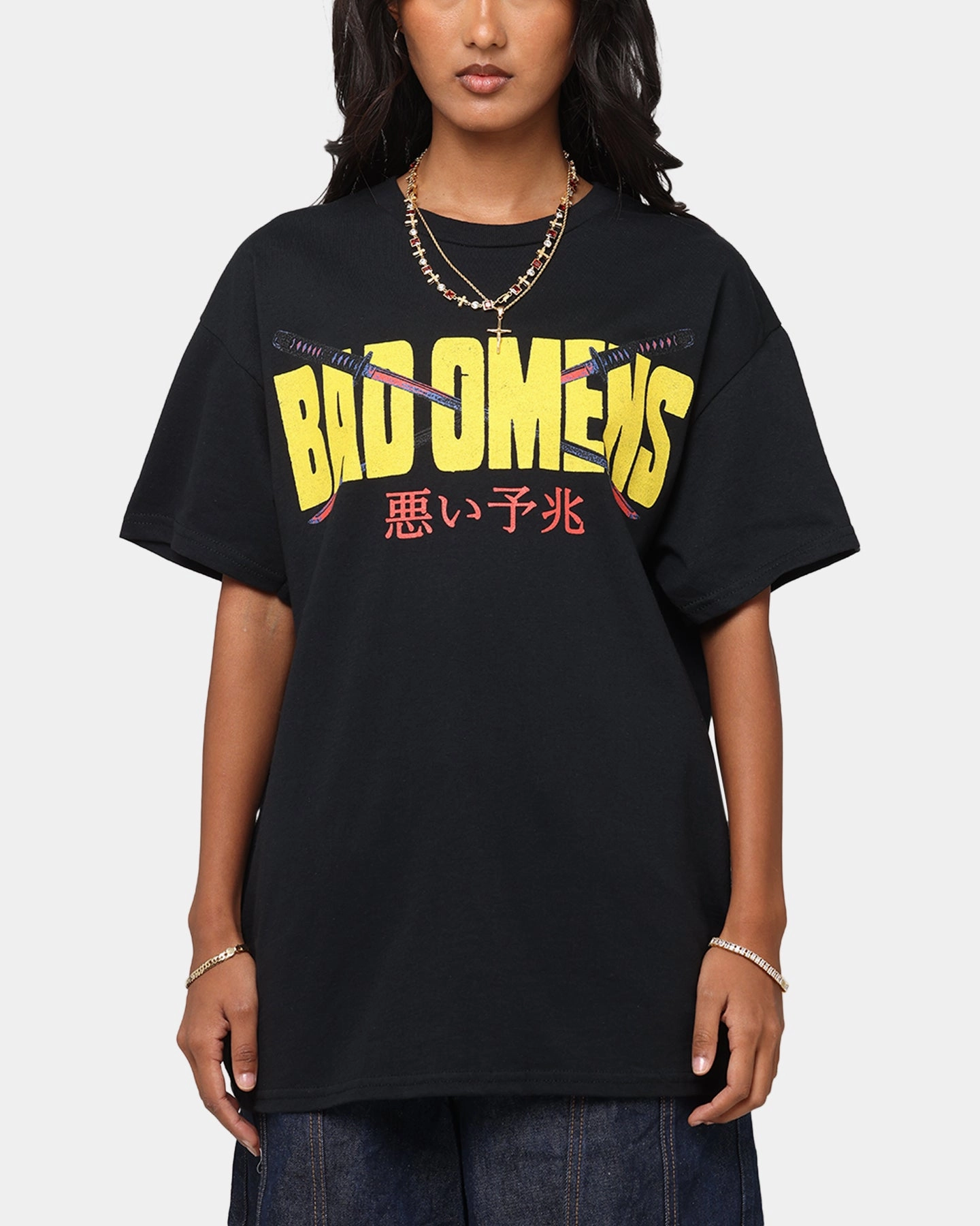 Bad Omens Samurai Girl T-Shirt Black Elegant Blouse