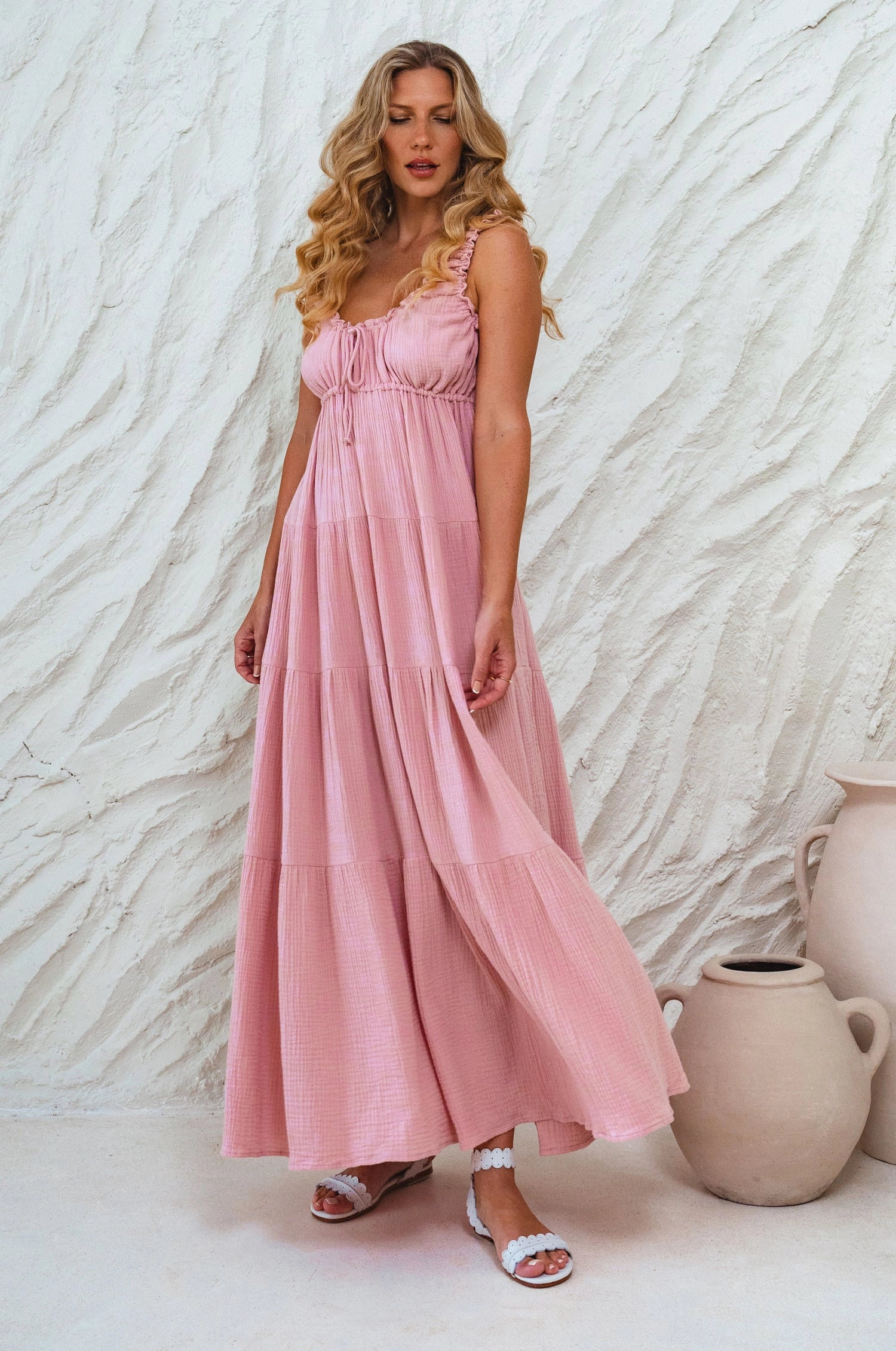 Soft Love Cotton Maxi Dress Wedding guest City Flow