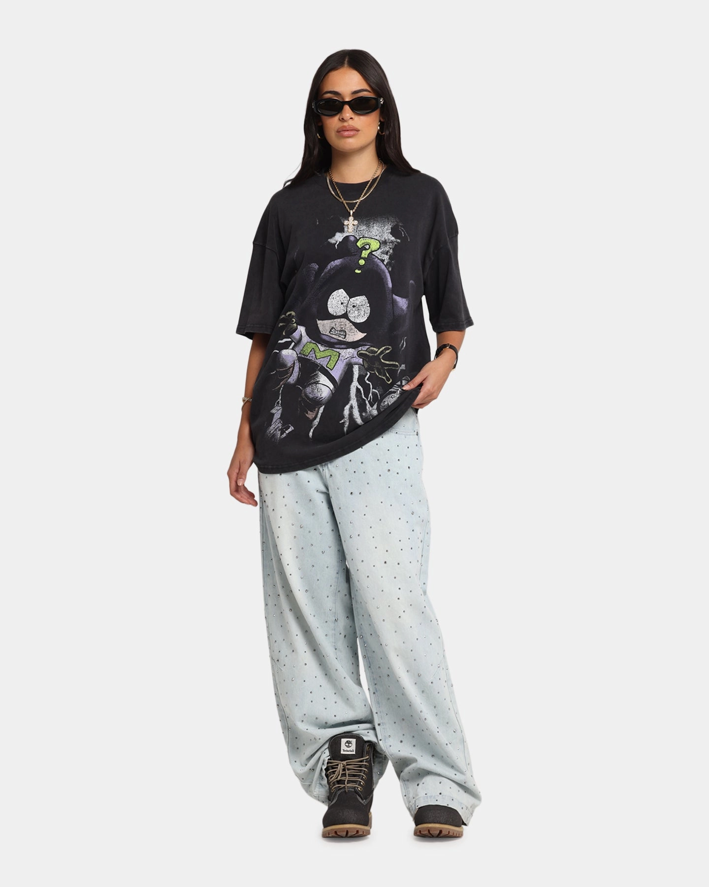 Odor Resistant Treatment 73 Studio X South Park Mysterion Vintage T-Shirt Black Acidwash