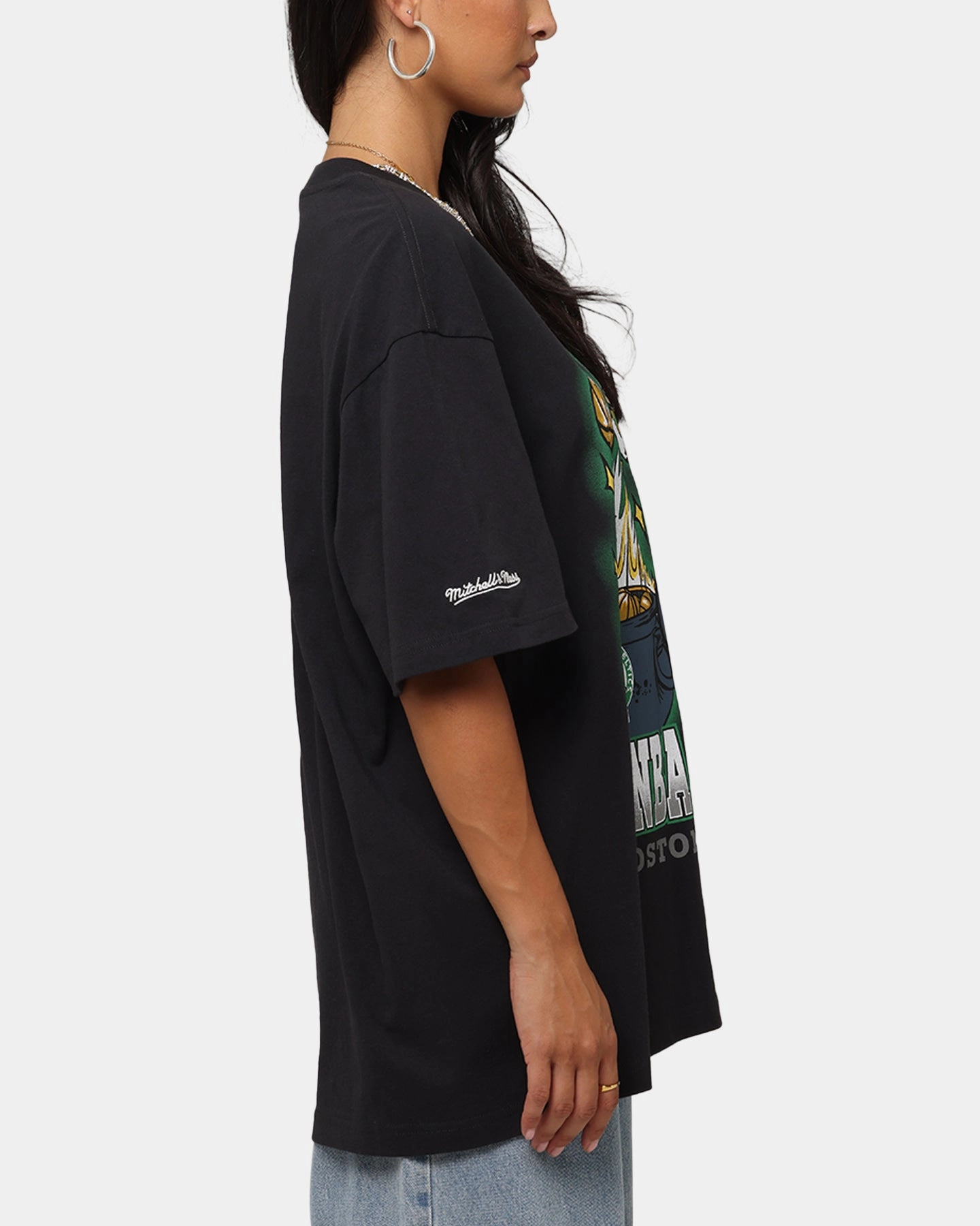 retro look VentilatedMeshPaneling Mitchell & Ness Boston Celtics '08 NBA Champs T-Shirt Faded Black