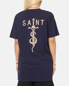 Hidden Zipper Saint Morta Daggers Lafayette T-Shirt Indigo