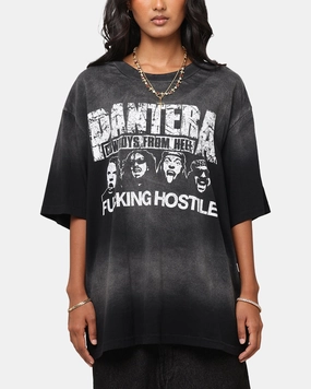 Pantera F#cking Hostile Vintage T-Shirt Washed Black Tencel Blend Fabric AntiSnagYarnProcessing