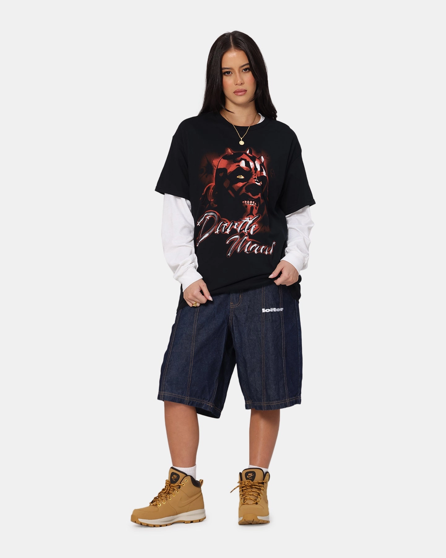 Goat Crew Star Wars Darth Maul Airbrush T-Shirt Black Two Tone Texture Effect