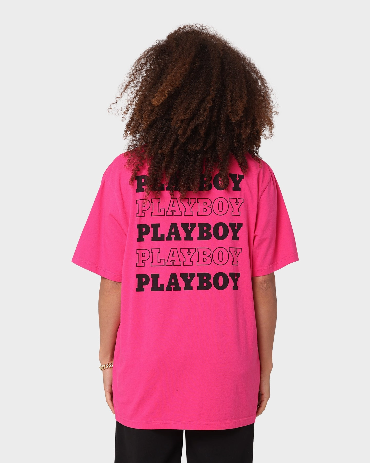 Versatile Layering Piece Playboy Stack T-Shirt Hot Pink